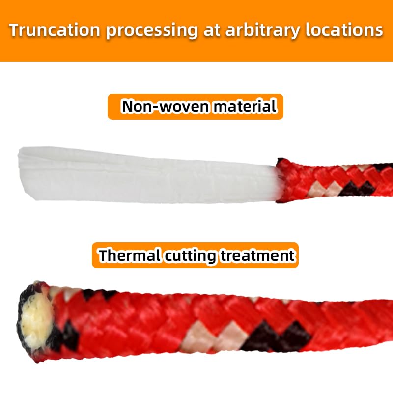 GIAHAND Diamond Braided Polypropylene Rope Nylon Rope Mix Thick Heavy Duty Ropes 3/8 inch 100ft High Strength Rope Perfect for Clothesrope Camping Hiking and Other Outdoor Activities 100ft Red - Image 5